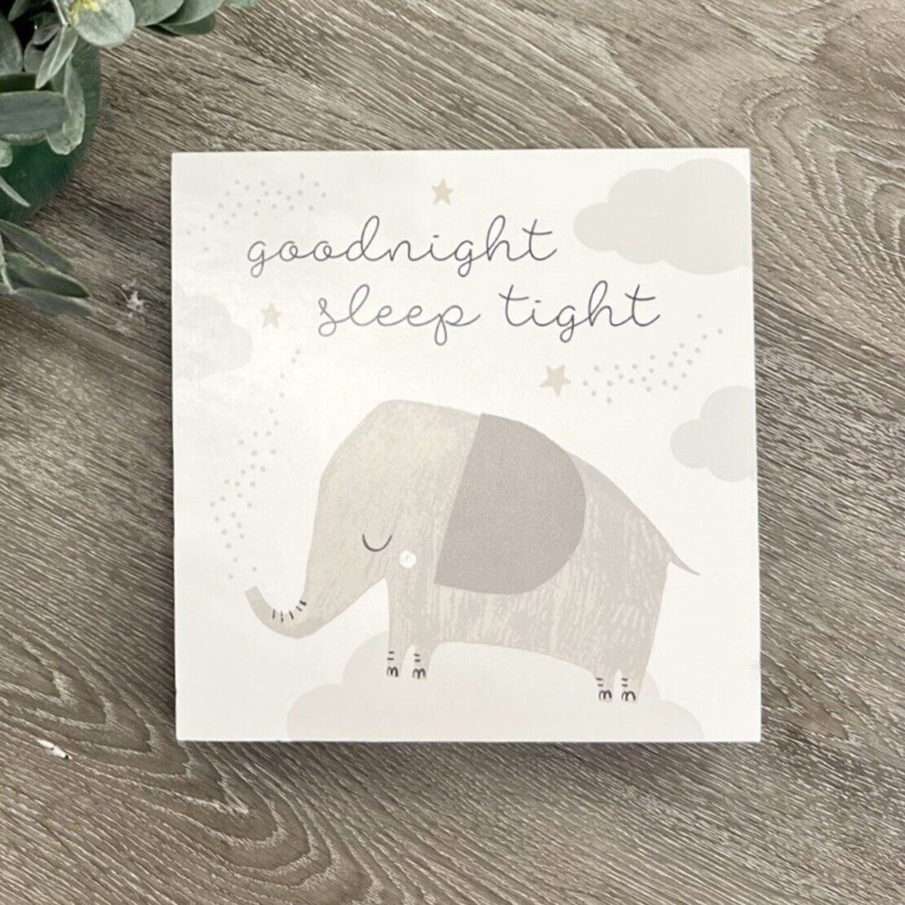 Goodnight Sleep Tight Elephant Nursery‎ Decor NEW